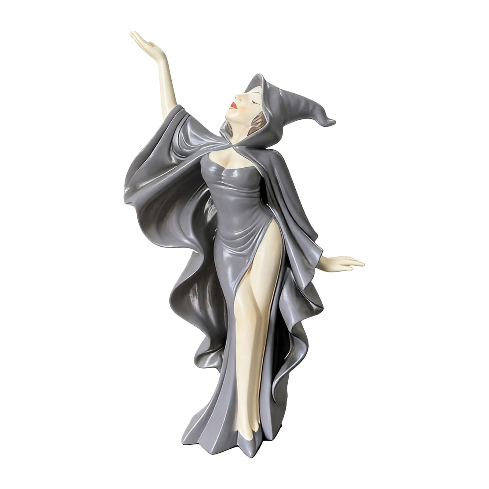 Pasisuu Mysterious Black Cloak Witch Queen Resin Statue, Gothic Elegant Female Figurine, Dark Art Sculpture for Entryway Living Room Desk Gift [object Object]
