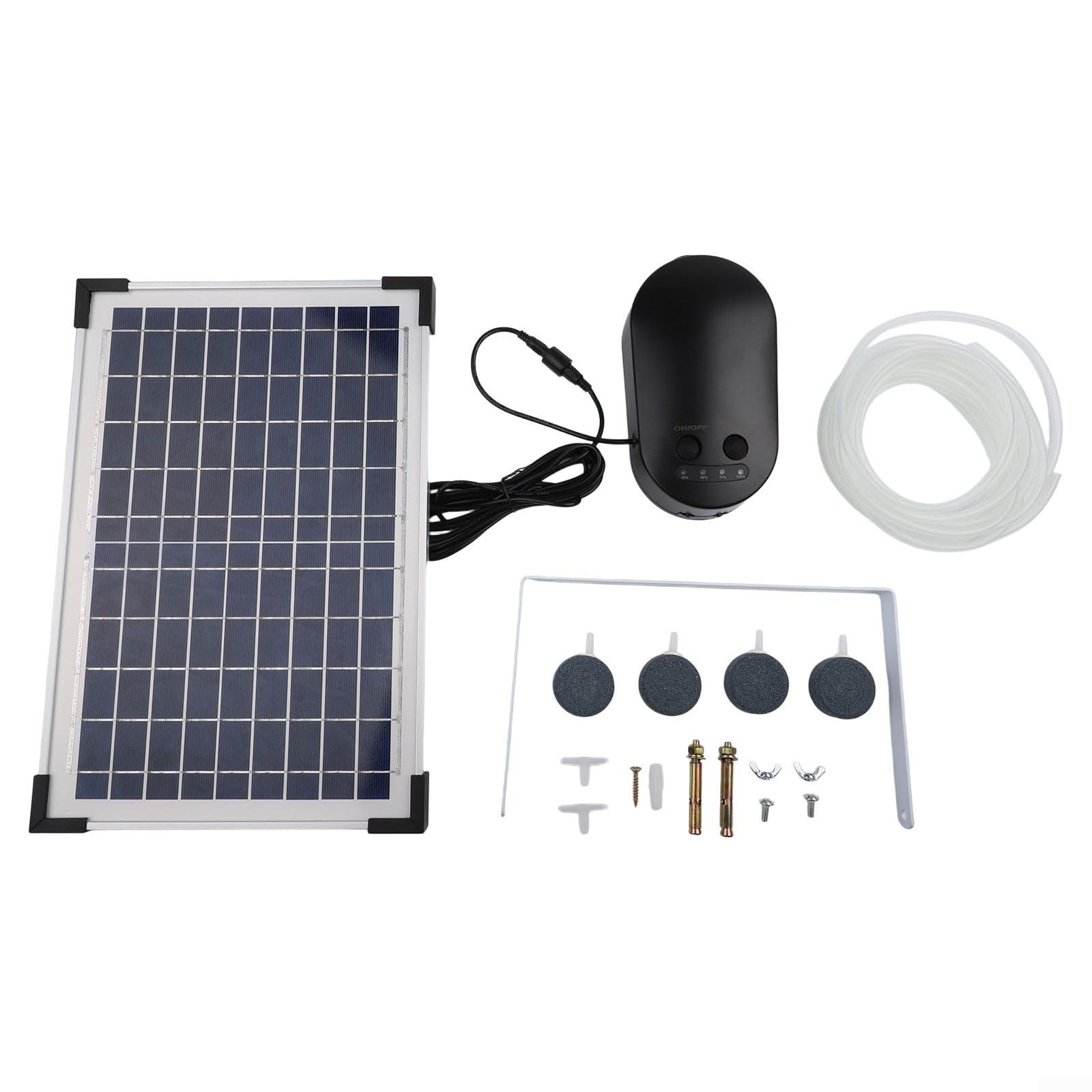 Pompa di ossigeno solare 15 W aeratore per serbatoio di pesce con batteria di backup 3 modalità tubo di pietra d'aria per stagni giardino caratteristiche acqua acquari all'aperto