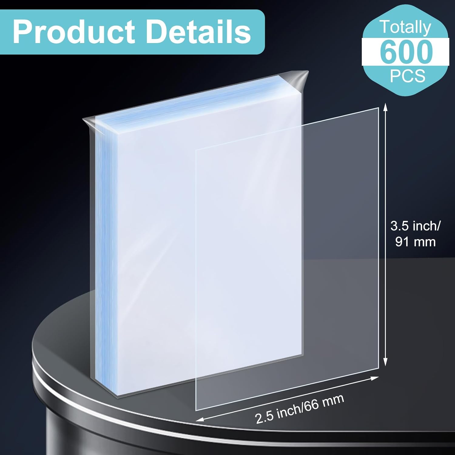 Guirnd 600 Counts Clear Card Sleeves, 2.5'' x 3.5'' Penny Sleeves for Trading Cards, Soft Sleeves Fit for Trading Cards, Baseball Cards, Basketball Cards, Football Cards and Gaming Cards