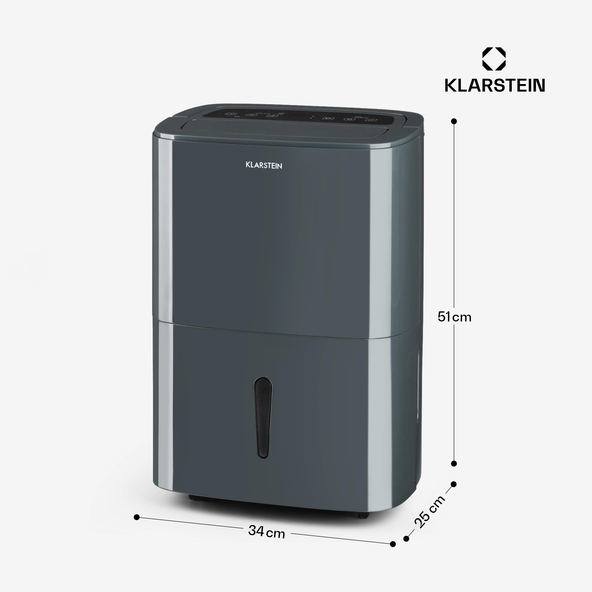 Klarstein Deumidificatore Casa per Muffa e Umidità Silenzioso, Deumidificatore Portatile Smart, Deumidificatore Ambiente Professionale Elettrico Basso Consumo, Deumidificatore WiFi 20L con Display LED