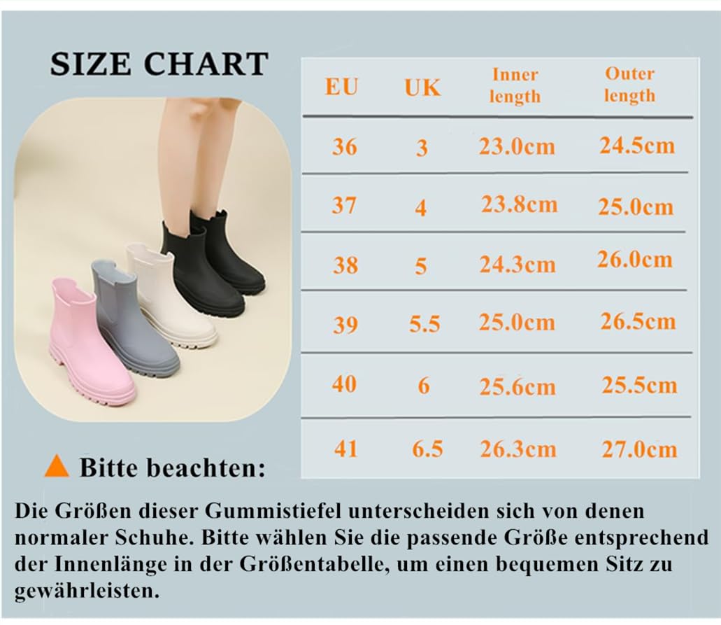 Botas de Agua Impermeable Mujer Niñas Chelsea Wellington Goma