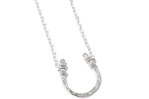 Hammered Edge Lucky Horseshoe Necklace