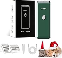 Founouly AP005 Waterproof Low-Noise Pet Clippers for Dogs Cats - USB Rechargeable Painless Grooming Trimmer Green