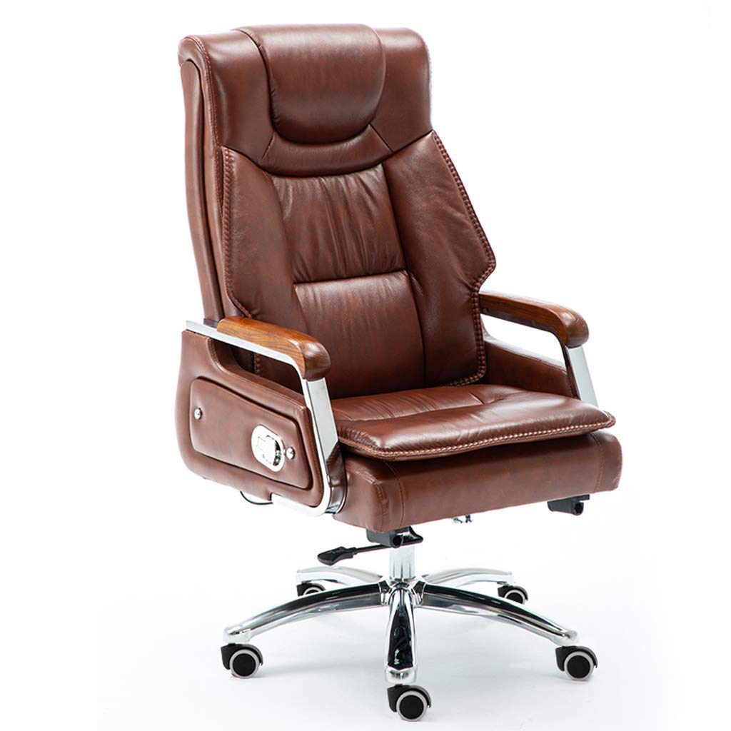 Sedia da scrivania per Ufficio, Sedia ergonomica per Computer, Sedia Comoda per Ufficio Domestico, Sedia reclinabile, Schienale per Sedia da Studio in Pelle(