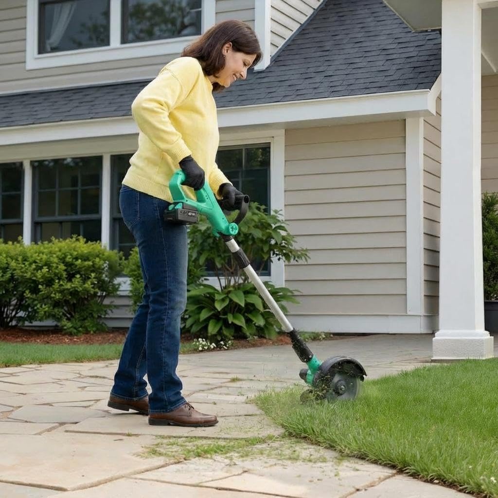 Lawn Edger 20V 4.0Ah Cordless Grass Cutting Machine with Powerful Battery, Lightweight Design Easy to Use for Garden Lawn Care