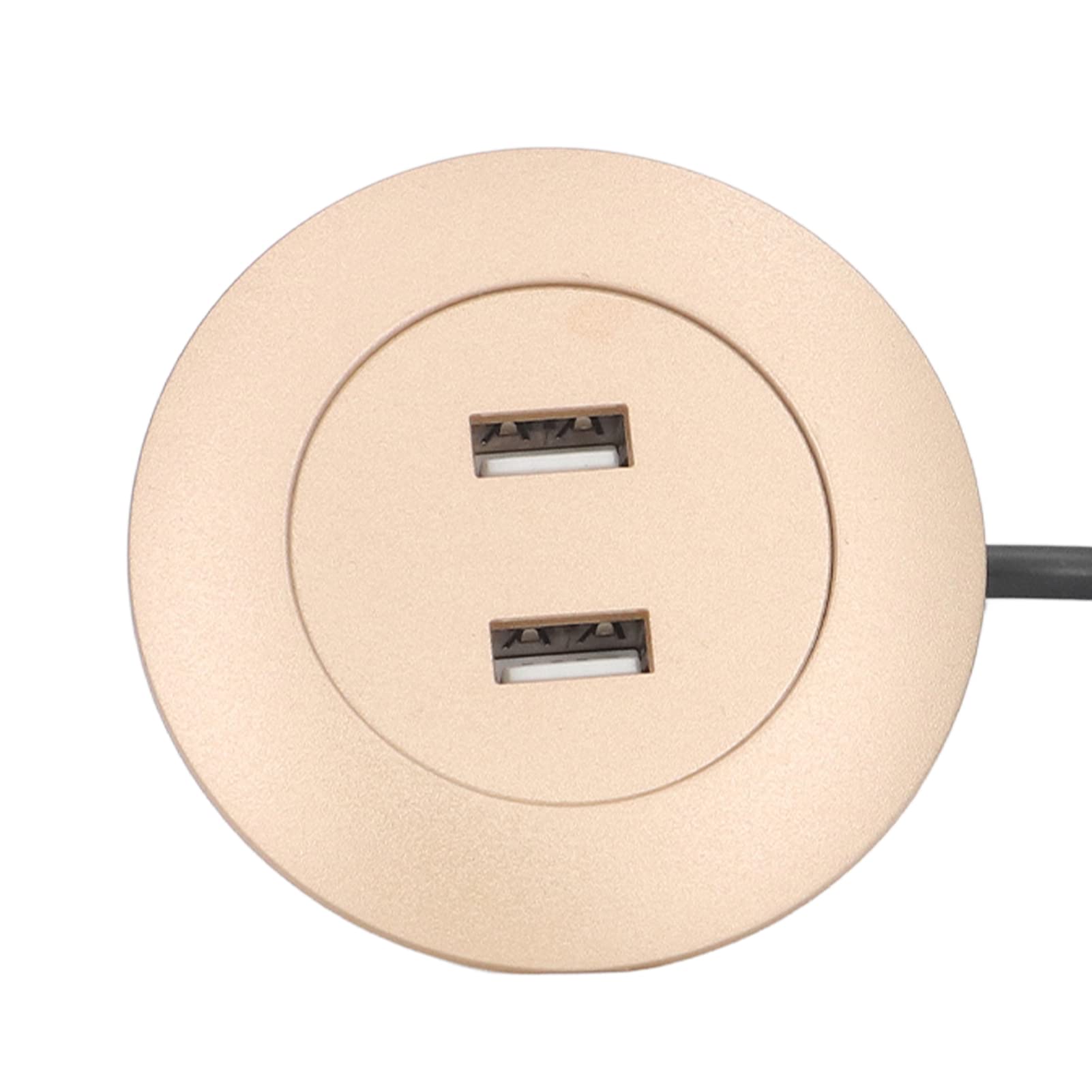 FLEXMAN Sofa USB Charging Socket, Dual USB Ports Universal Voltage Bedside Charging Socket Electric Recliner Chair Sofa Replacement Recessed Mount Power Hub Desk Power Outlet (Gold)