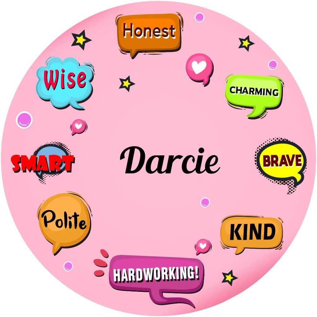ARTBUG Darcie Name Customizable Stylish Fridge Sticker Magnet - Personality Trait Quotes - Happy Birthday Gift for Friend, Son, Daughter, Kids, Husband, Wife
