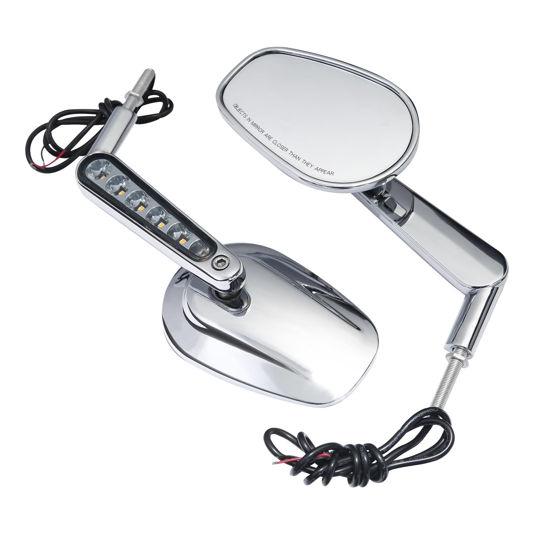 Amazon.com: TCT-MOTORPARTS Chrome Muscle Rear View Mirrors LED