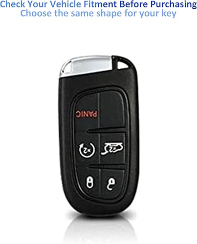 Miniatura 2 de Funda para llave de automóvil para Jeep y Dodge con llavero dorado para Grand Cherokee Renegade Chrysler Durango Challenger Journey Caravan RAM