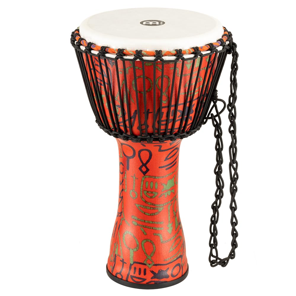 Meinl Percussion - Djembe africano, Serie da viaggio, con decorazioni stile geroglifici, Misura Media, superificie sintetica (PADJ1-M-F)