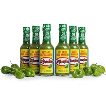 El Yucateco Green Habanero Hot Sauce, Salsa Picante de Chile Habanero, Gluten Free, Sugar Free, 4 oz, 6 Pack