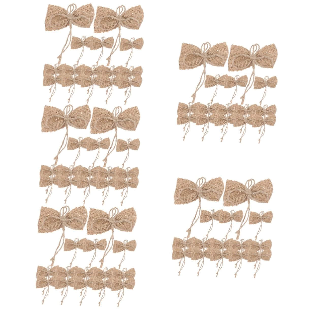 Cabilock 5 Set Fiocco di Juta Decorazioni Natalizie Addobbi Natalizi Decorazione Matrimonio Piccolo Nastro Mini Fiocco Nuziale Decorazione ' di Natale Intorpidito 15 Pezzi * 5