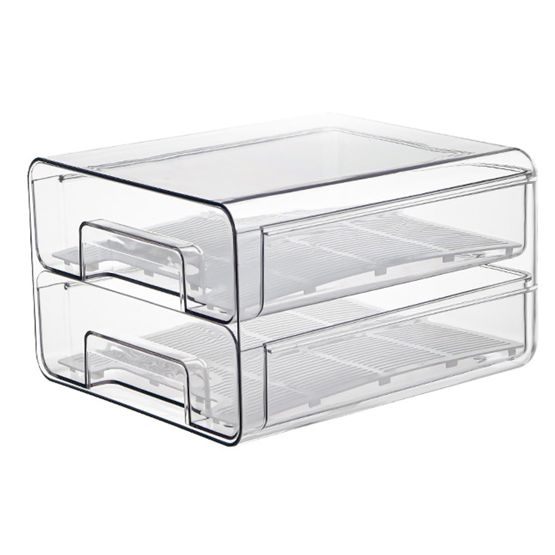 Rangement frigo transparent coulissant et bac empilable pour fraîcheur