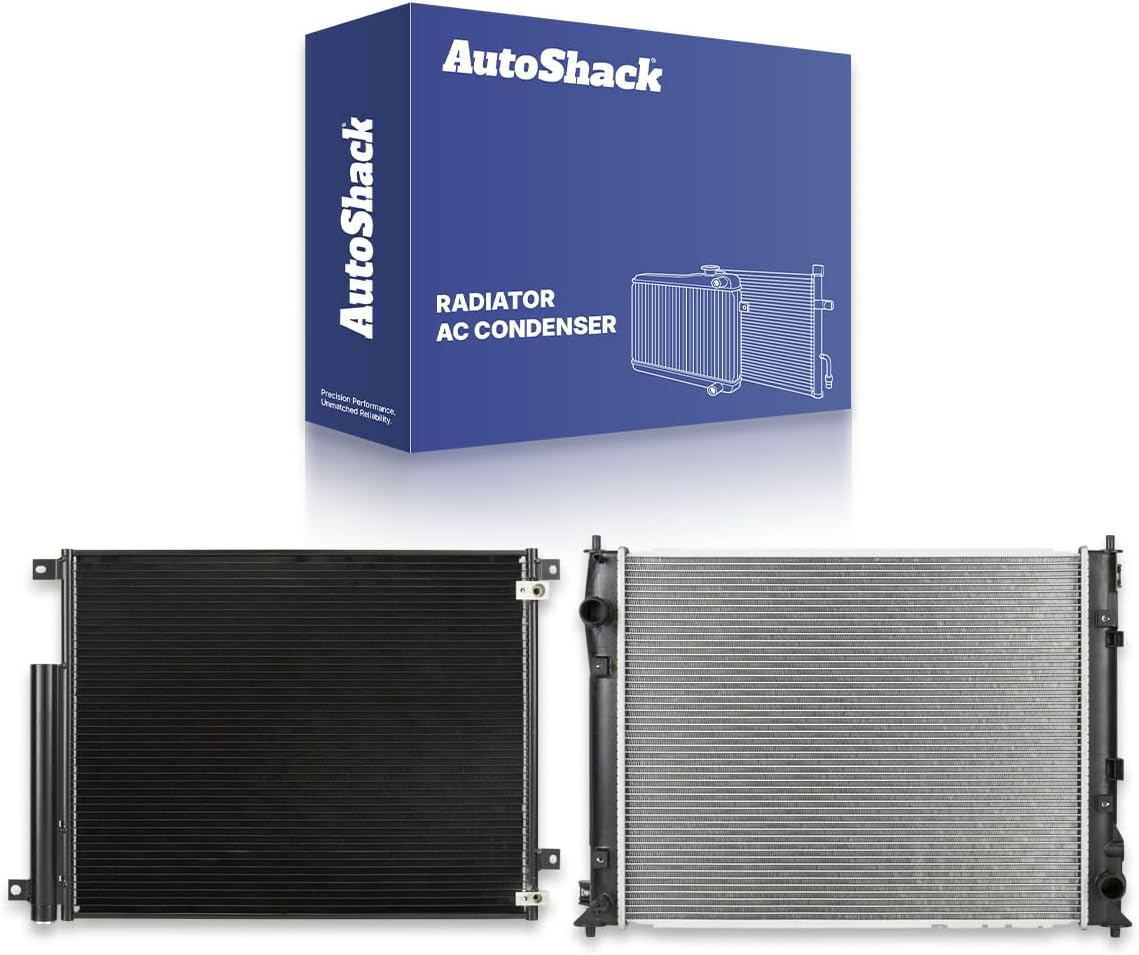 AutoShack Radiator Air Conditioning A/C Condenser Replacement for 2016-2021 Honda Civic 2-PC
