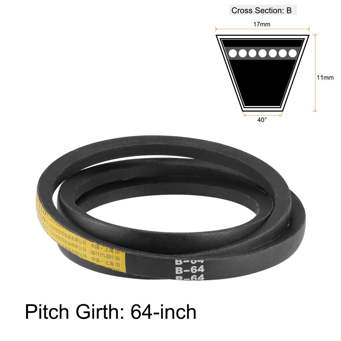 【V12】EMBOSSING BELT ユニセックス uxcell B-64 V-Belts 64