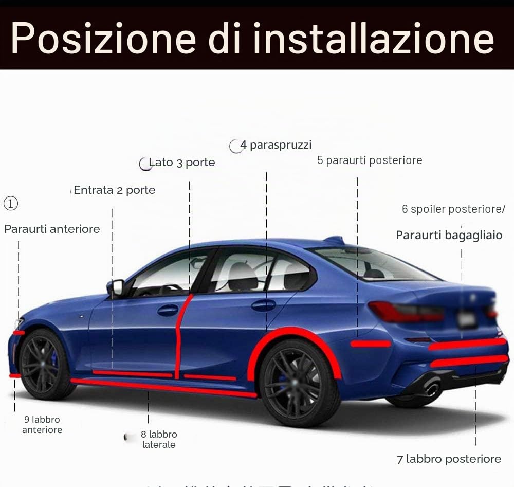 Adesivo da soglia per porta auto, in fibra di carbonio, scuff antigraffio e resistente (2,5 m x 5 cm)