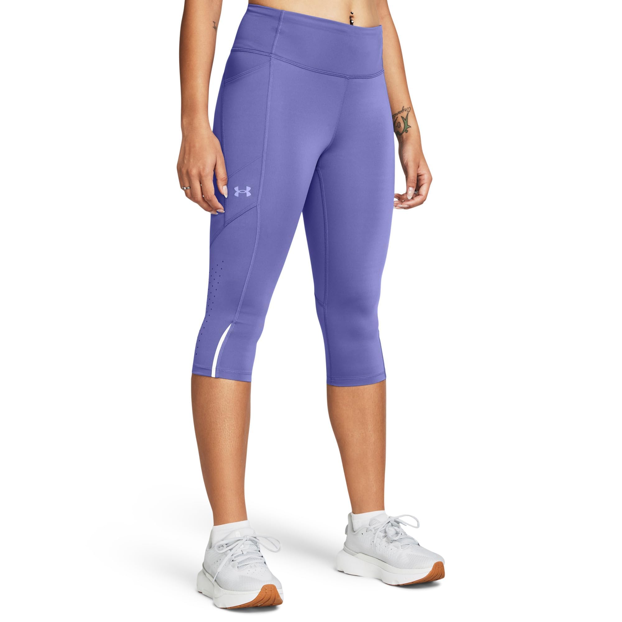 Under Armour Women's Purple Launch Capri in Size 10, Sports Direct