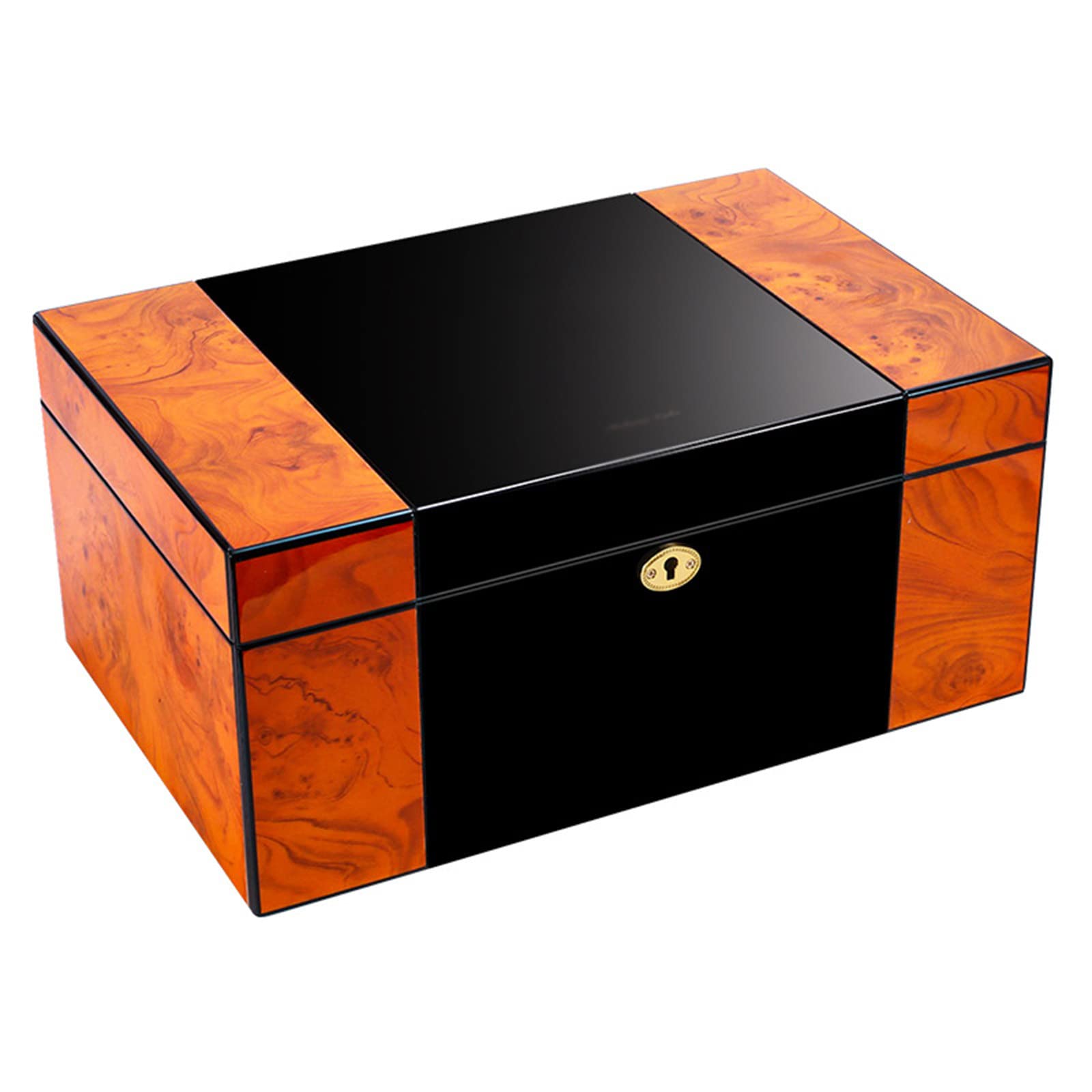 Humidor dwuwarstwowy Cedar Humidor o dużej pojemności mieści 120-150 cygar z nawilżaczem i higrometrem