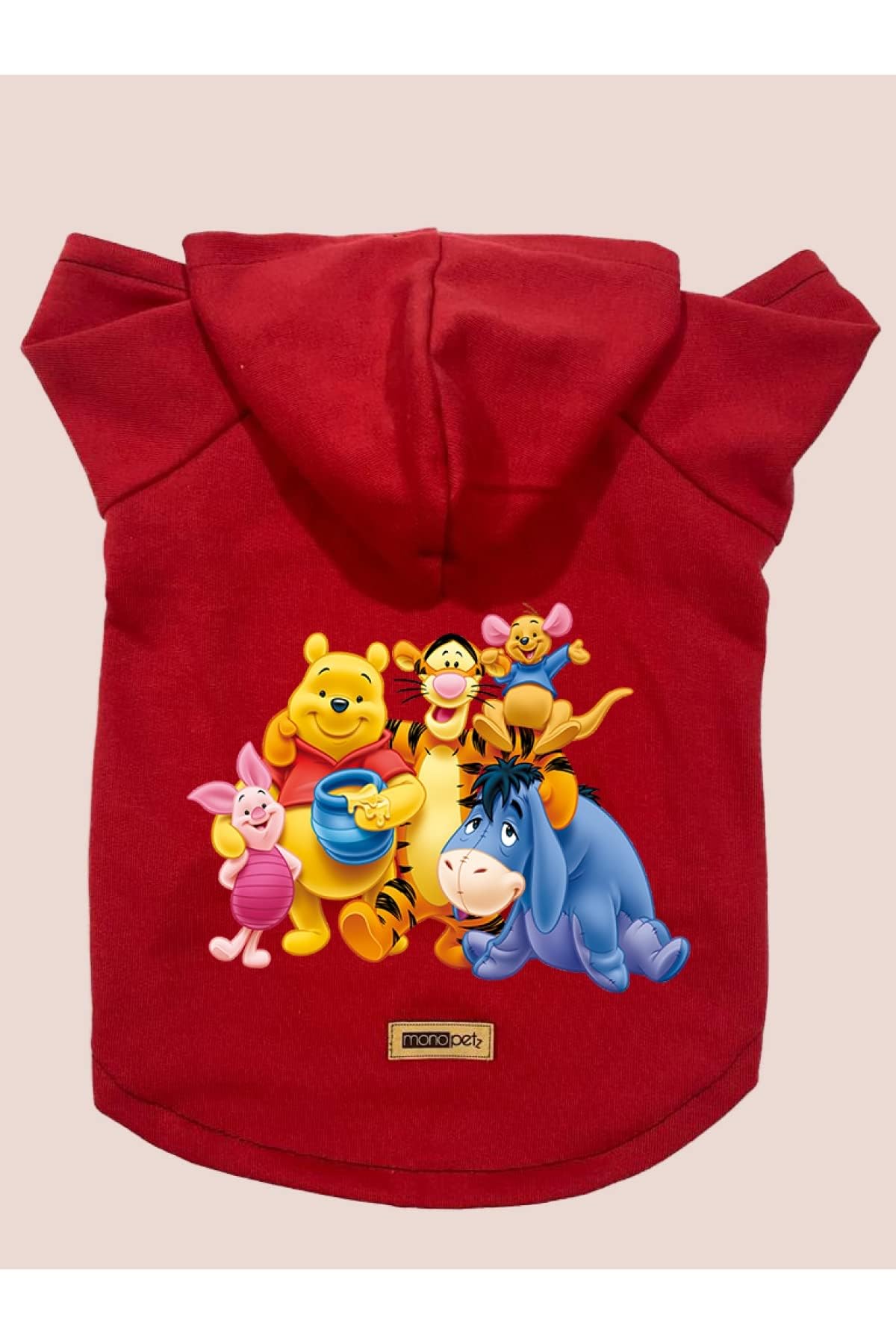 monopetz Kapişonlu Polar Sweatshirt Köpek ve Kedi Kıyafeti & Elbisesi - Kırmızı Winnie M Beden