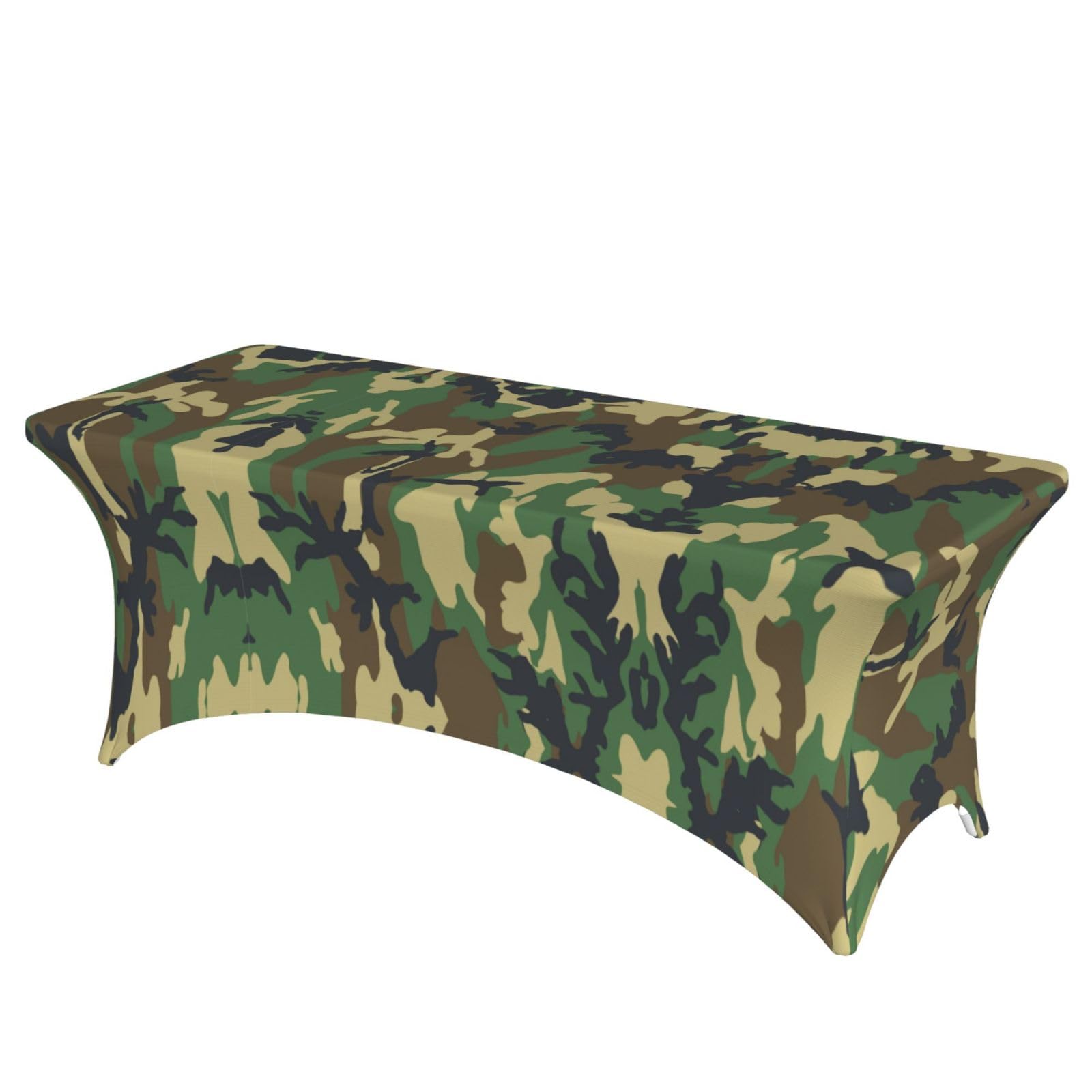 ERCgad Green Military Camo Print Rectangular Tablecloth Dining Banquet Party Events Home Celebration Table Cover
