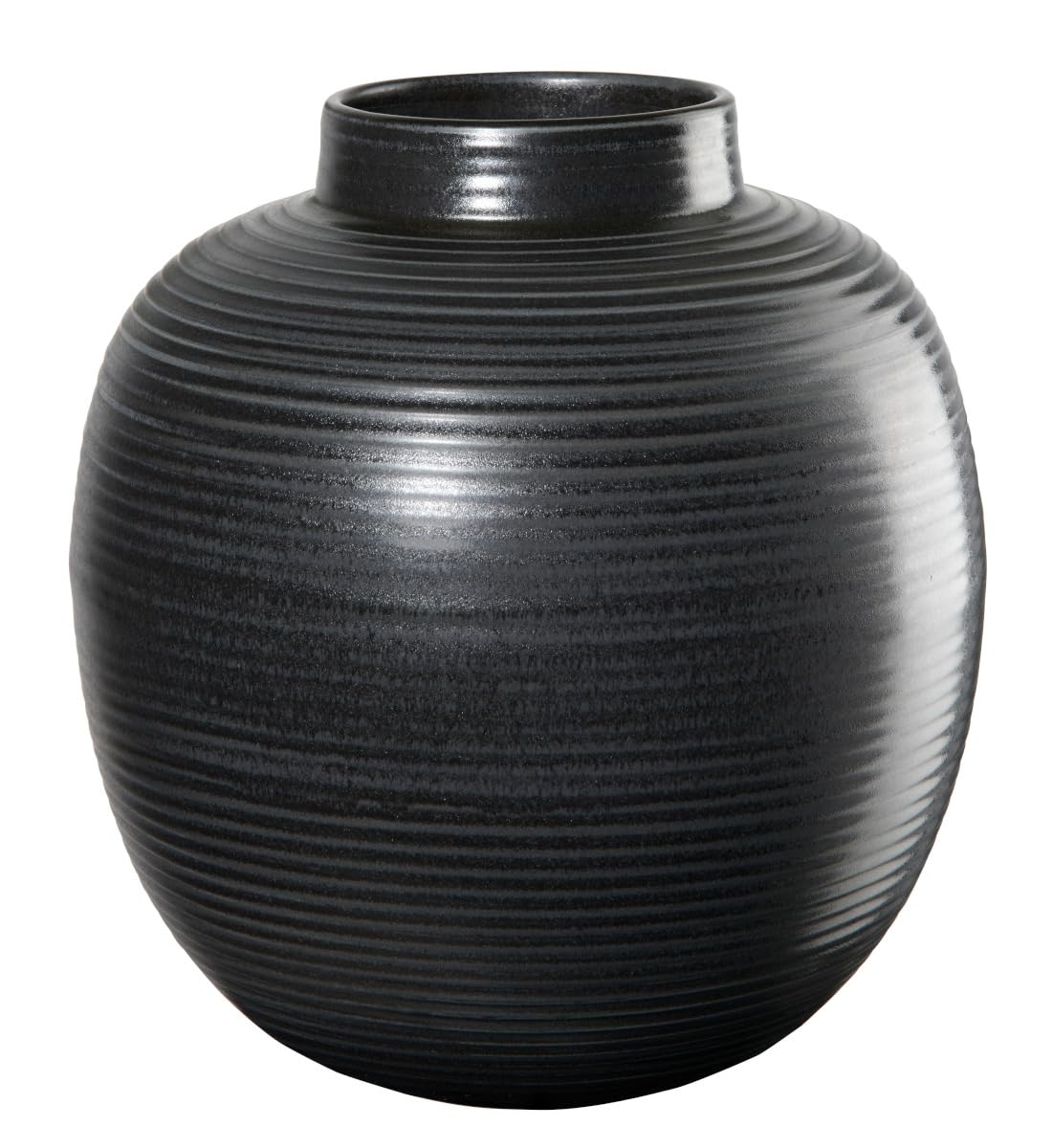 Vase Japandi en grès noir ASA Selection H 22 cm pour fleurs et décoration de table