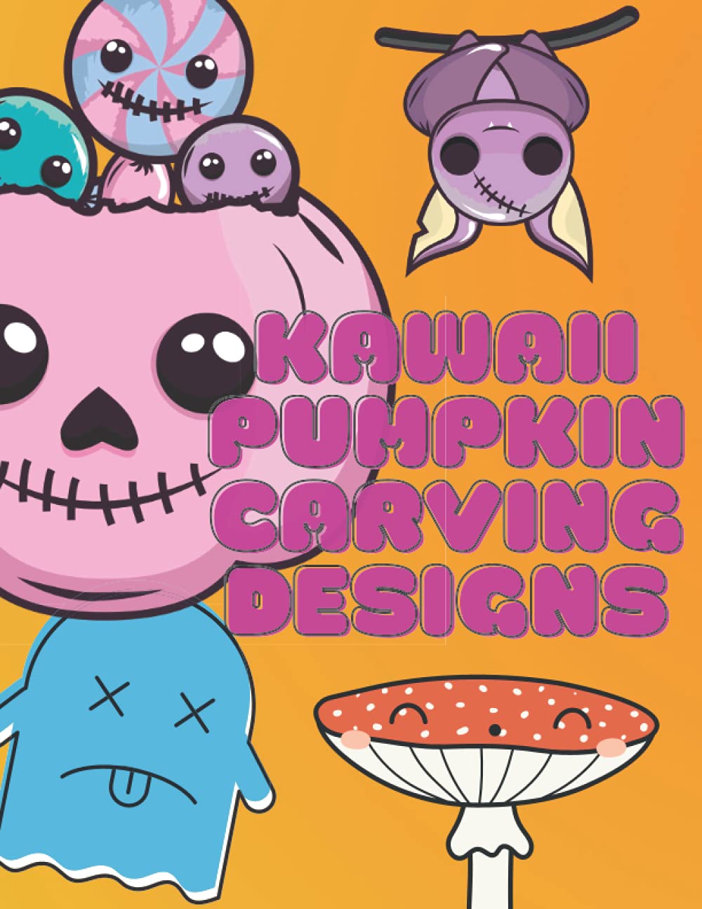Buy Kawaii Pumpkin Carving Designs: 40 super cute designs in various ...