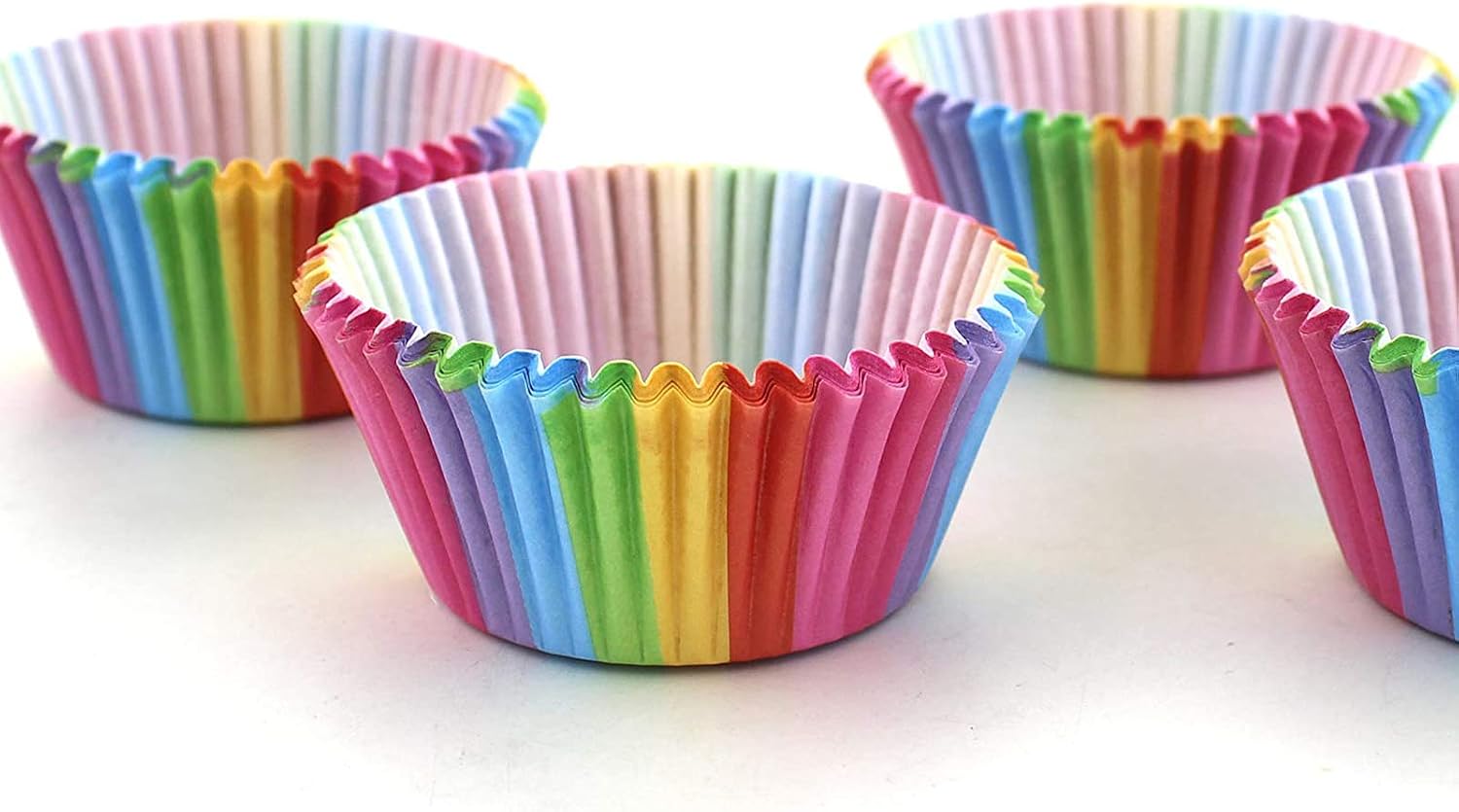 WARMBUY Rainbow Cupcake Papers Baking Cup Liners, 300 Pcs