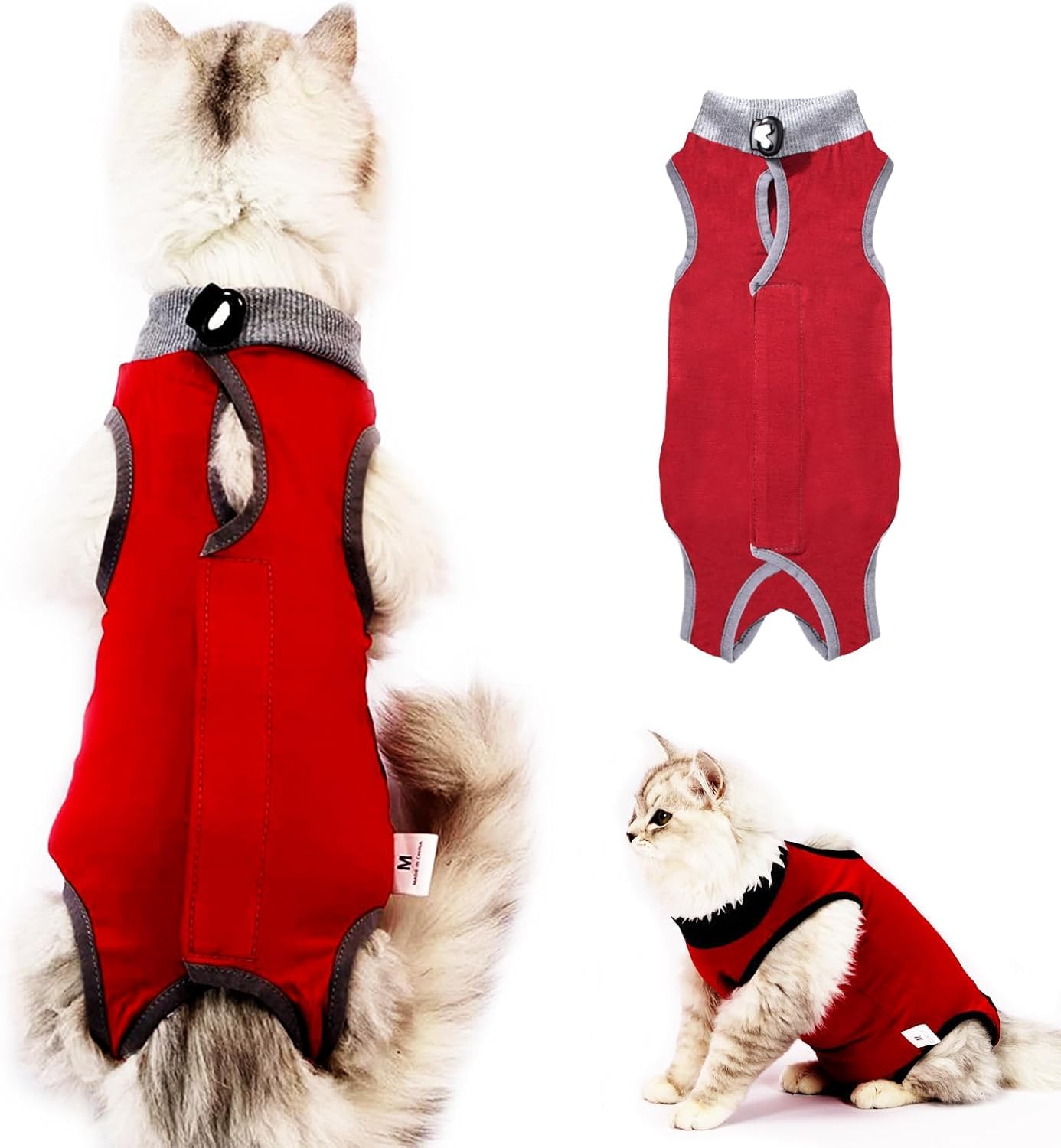 Cat Professional Recovery SuitοΌBody Suits for Abdominal Wounds or Skin DiseasesοΌE-Collar Alternative for Cats, Onesie Cat Clothes After Surgery Collar & Cone Alternative