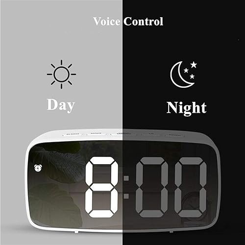 Miniatura 4 de Alarm Clock, Alarm Clock LED Digital Clock Voice Control Snooze Time Temperature Display Night Mode Reloj Digital