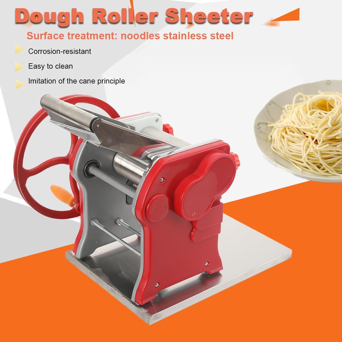 TYH Sfoglieria Manuale, Macchina per Pasta da 16 Cm, Spessore 3 Mm, Macchina per Pasta con Spessore Regolabile, per Uso Commerciale E Domestico, per Spaghetti, Fettuccine, Lasagne O Ravioli