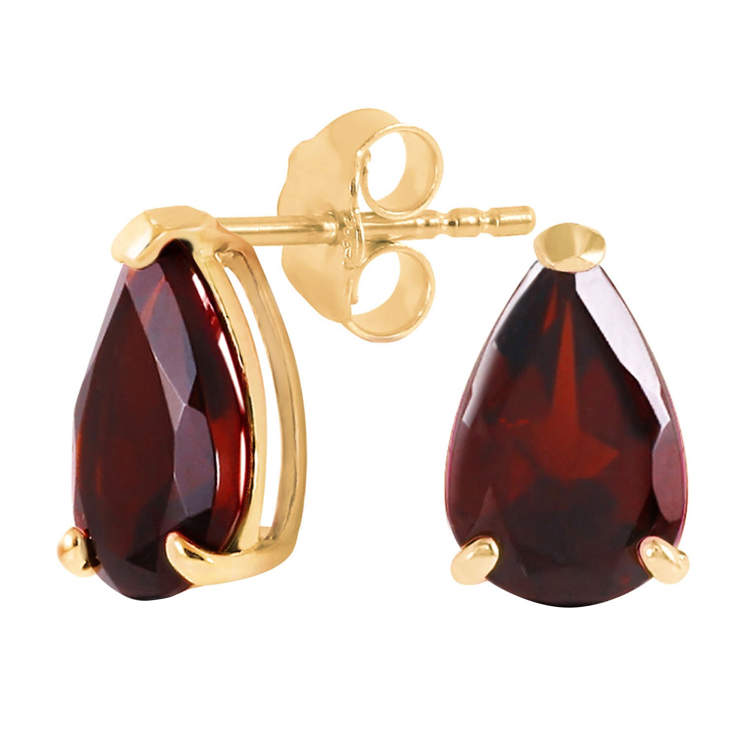 Galaxy Gold GG 3.15 Carat 14k Solid Gold Stud Earrings Natural Garnet