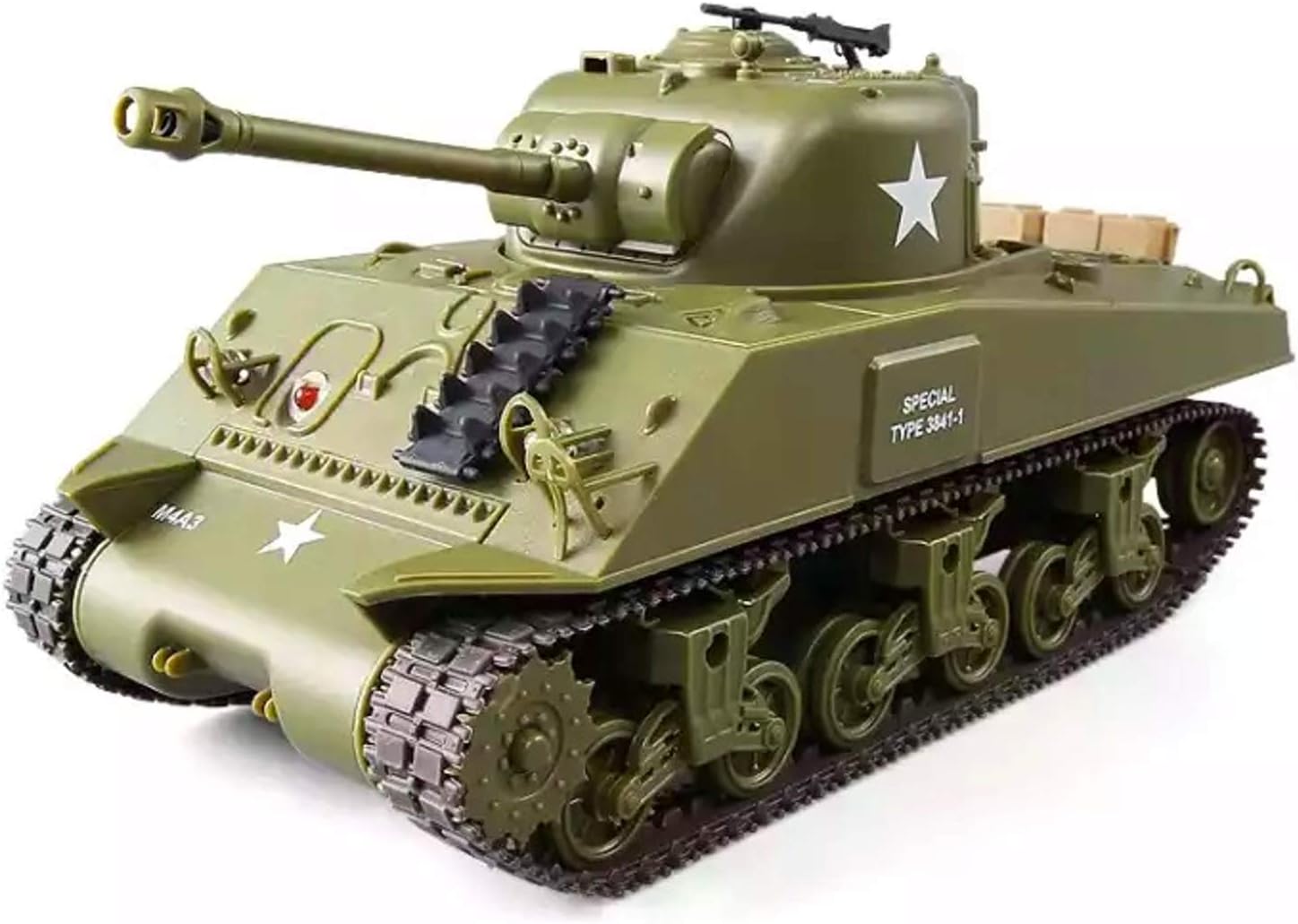 Sherman M4A3 US Medium Tank RC IR Battle Panzer 2.4Ghz 1/30 Scale Model Military Vehicle w. Sound & Light