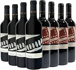 Kit com 8 Vinhos Chilenos Tinto Seco Cabernet Sauvignon e Carmenere Cuentos del Fuego