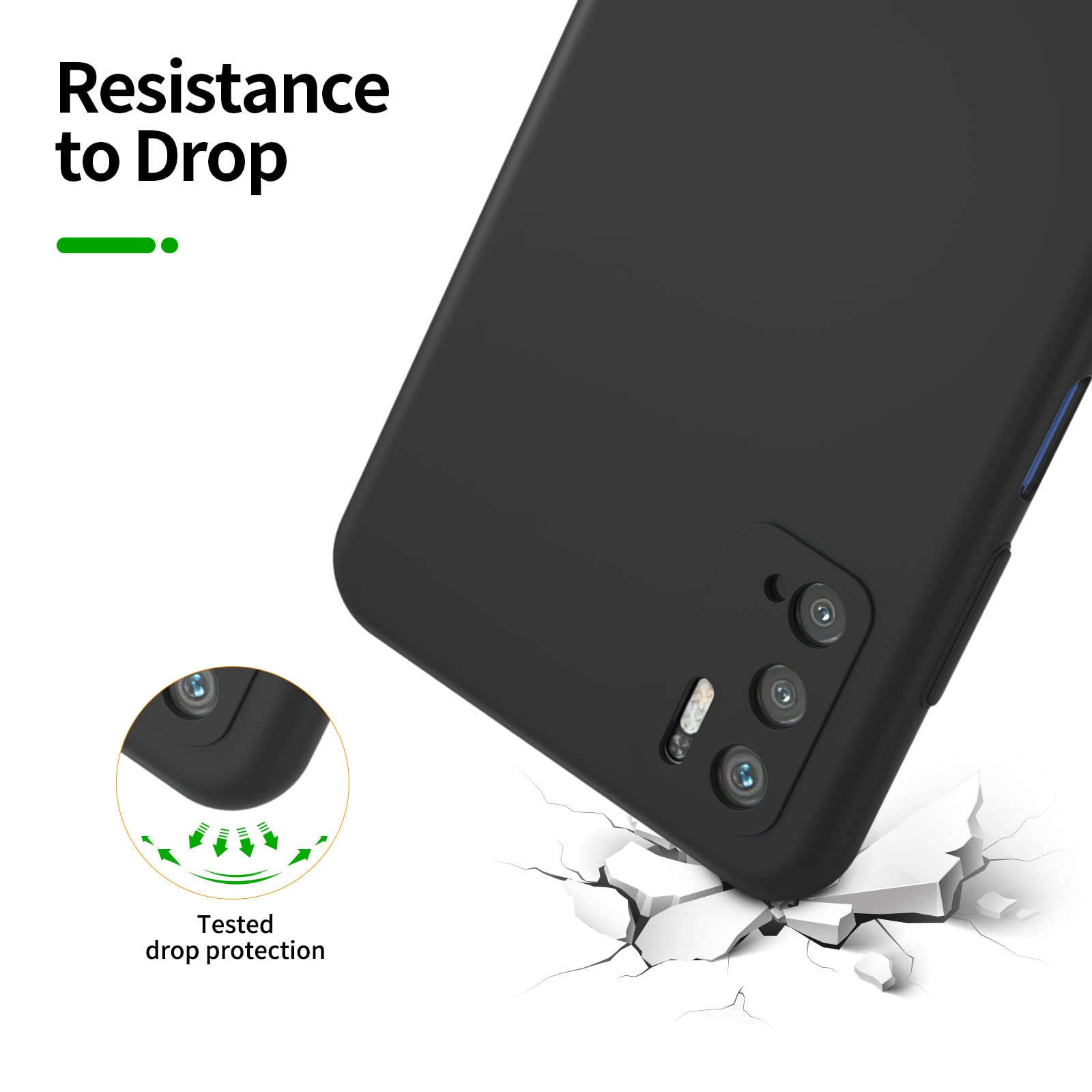 Coque Xiaomi Redmi Note 10 5G - Avec Dragonne Et Vitre Trempée - Protection Antichoc, Mince, Noir
