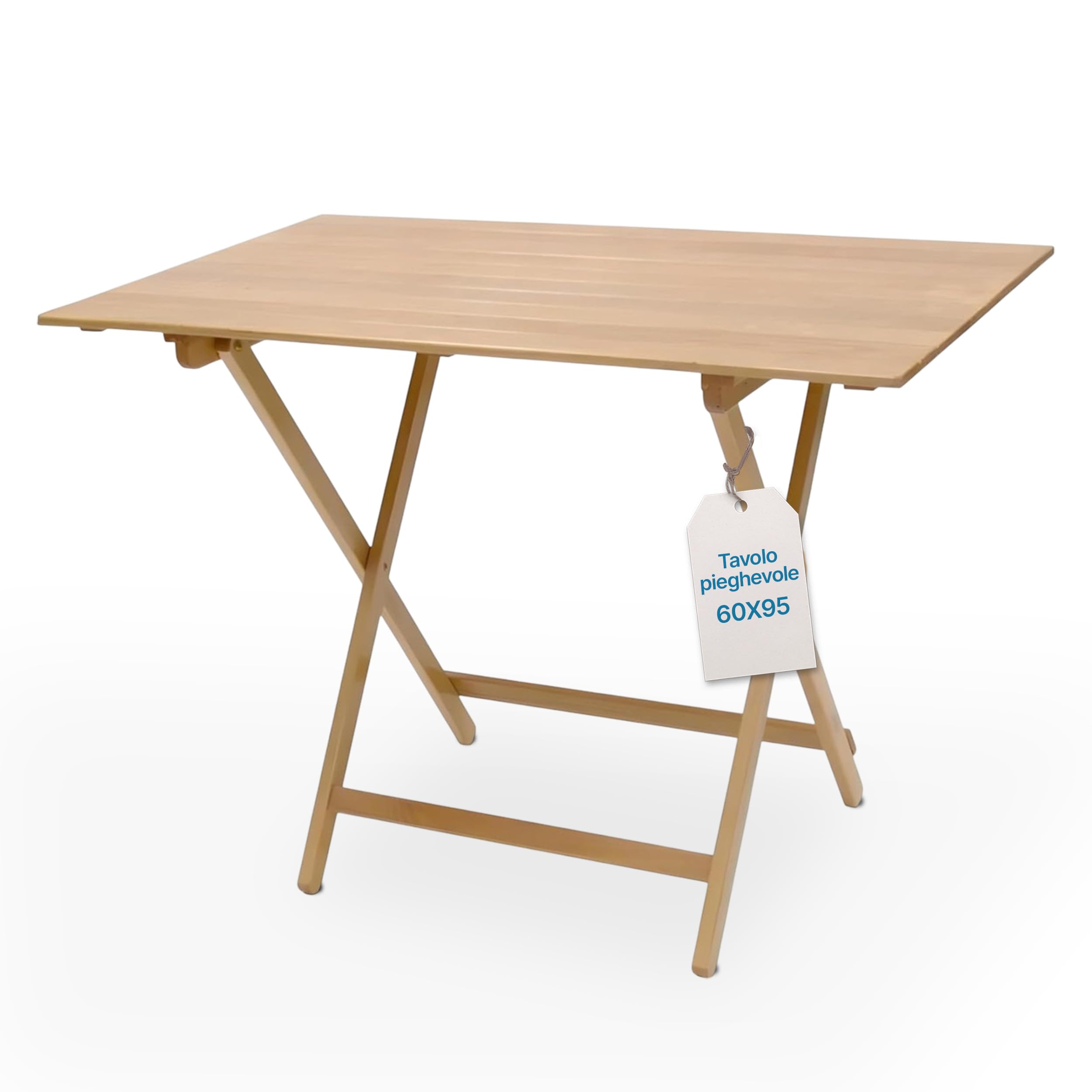 Tomaino - Tavolo Pieghevole Legno Quadrato Salvaspazio - Tavolo Richiudibile Da Interno ed Esterno - Tavolino Richiudibile Portatile per Giardino, Balcone, Campeggio