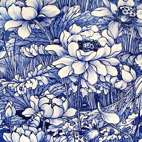 Tischdeko Pack of 20 napkins, flower on blue rose Cover