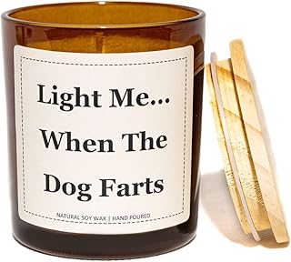 Dog Mom Gifts, Light Me When The Dog Farts Candle - Lavender & Eucalyptus, Crafted by Natural Soy Wax & Natural Essential Oils
