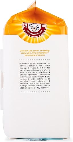 Miniatura 4 de Arm & Hammer Toallitas de baño suaves para cachorros, agua de coco  Toallitas de limpieza multiusos para cachorros eliminan el olor y refrescan la