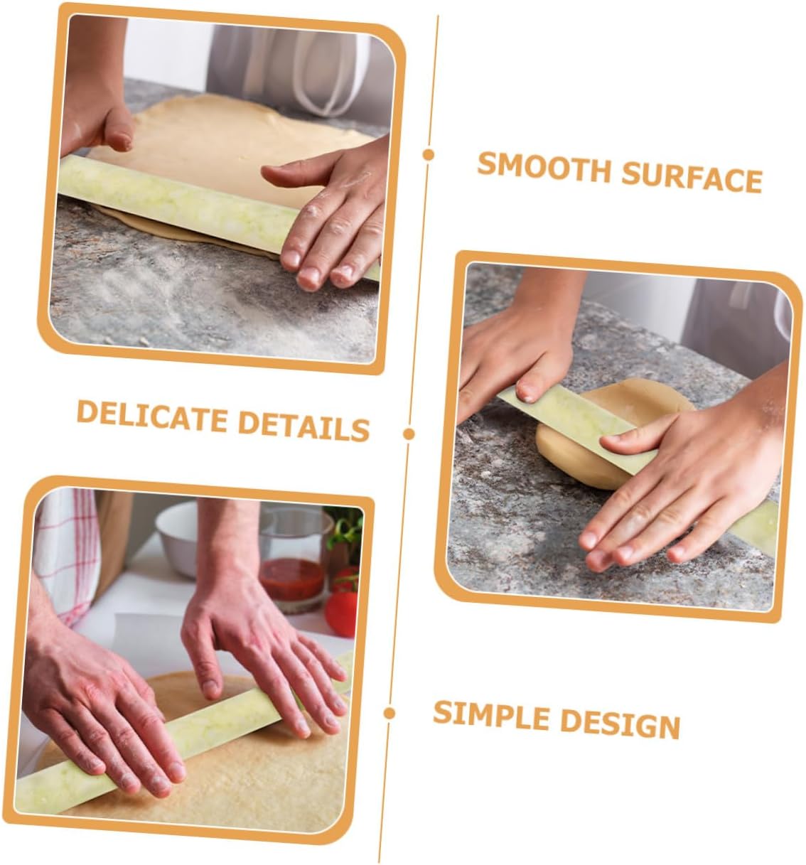 Lurrose Jade Rolling Pin 21cm Nonstick Dough Roller Stick for Baking Noodles Pizza Pastry Kitchen Accessory