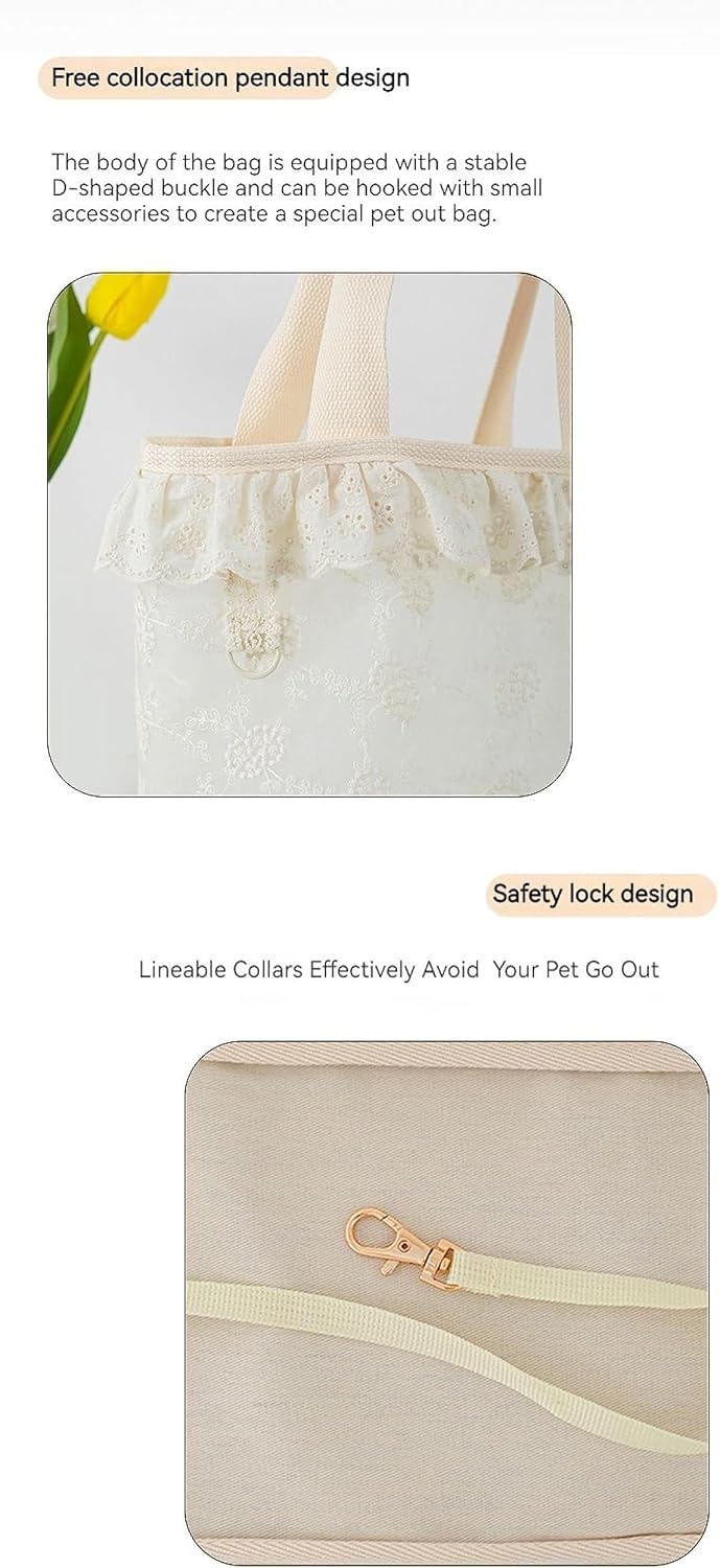 Puppy Carrier Dog Walking Torby Zwierzęta Domowe Akcesoria Dla Psów Koronkowa Mini Torba Transportowa Dla Psa Cute Chihuahua Pet Products, S
