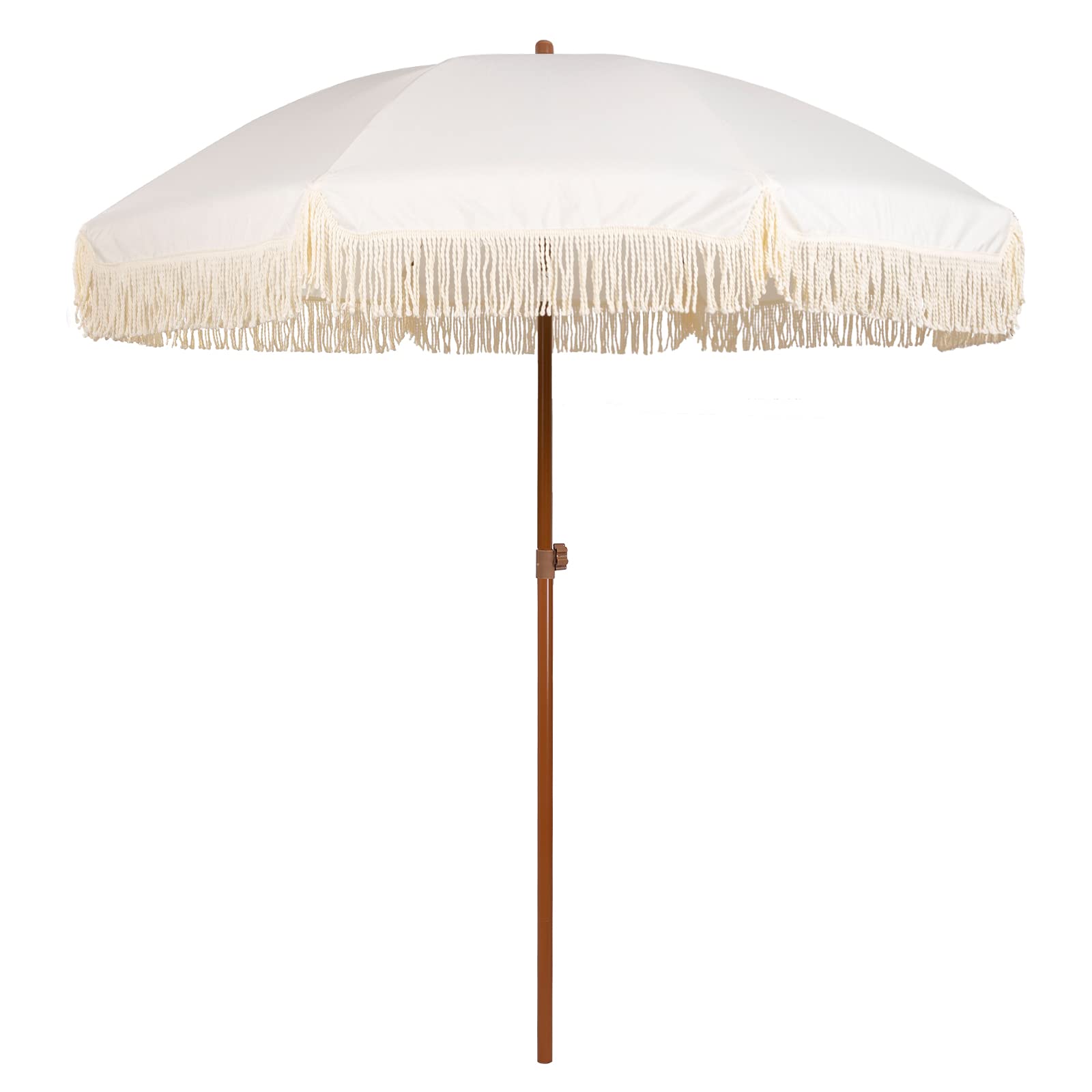  7ft Patio Umbrella with Fringe Outdoor Tassel 