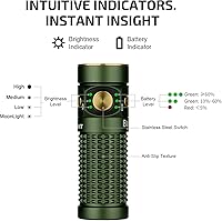 Vista 7 de OLIGHT Baton4 Linterna EDC recargable, luz de bolsillo LED de 1300 lúmenes con cable de carga magnético, 6 modos, IPX8 impermeable, potente linterna