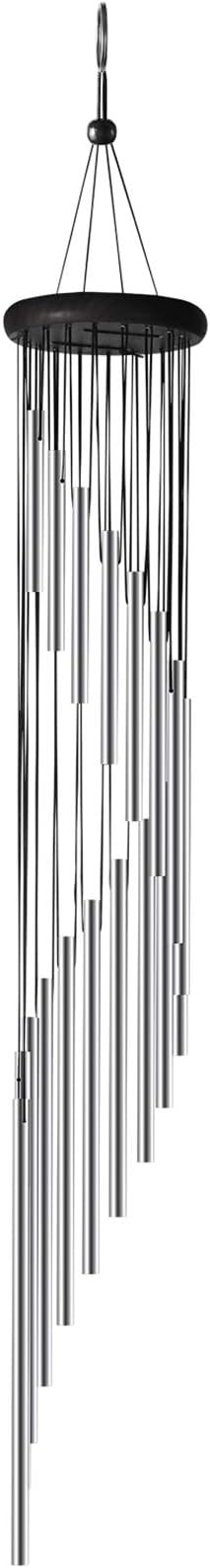 Windchimes Outdoors, Wind Chimes for Outside Large Deep Tone 35", Memorial Wind Chimes with S Hooks, Handmade 18 Roots Aluminum Tubes Wind Chime for Garden Patio Backyard Indoor Decor