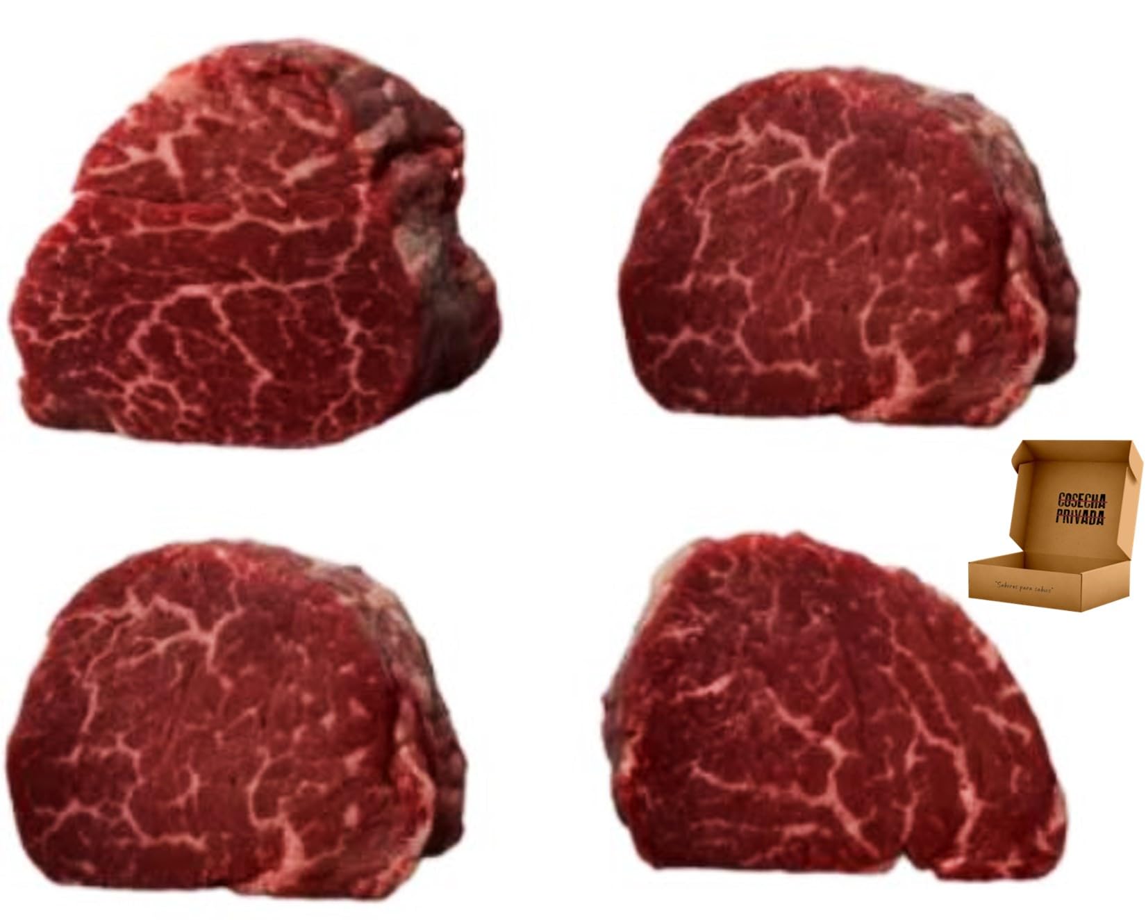 5 Solomillos Premium - Envío Frío 24 h - 5 Medallones de Solomillo de vaca de Carnicería Premium Cosecha Privada (1 kg)