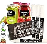 White Chalk Markers Set of 4 - Fine 3mm Reversible Tip - Chalkboard Pen or Glass Marker for Back to School Classroom Organization, Window Decor & More - Dust Free Liquid Chalk - 100% Quality Guarantee