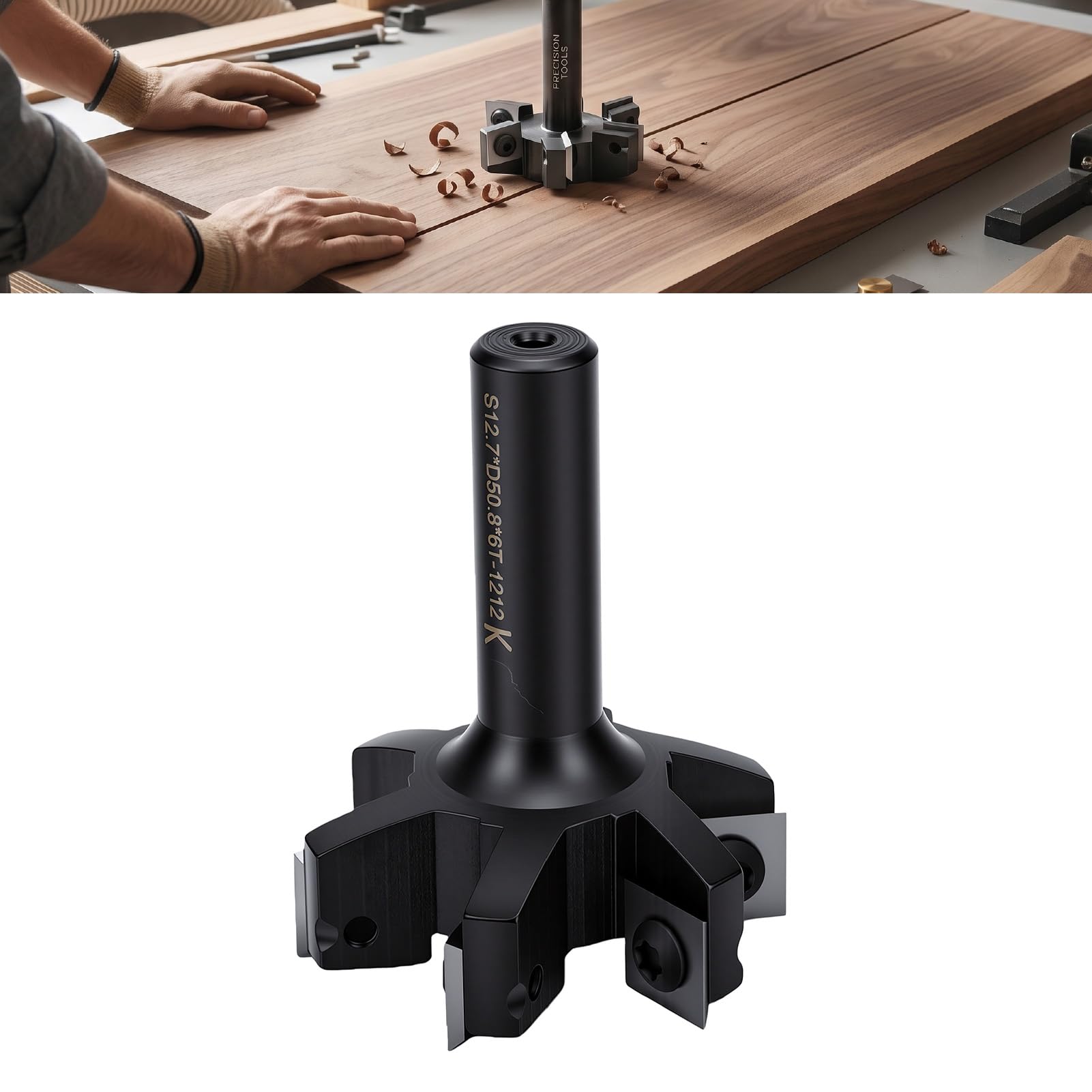 Zunate Frez do Strugania z 6 Rowkami, trzpień 1/2 Cala, 2-calowy Frez do Płaszczyzn Spoilboard, Spłaszczania Płyt Obróbki Drewna, Spłaszczania Drewna, CNC z Węglikiem