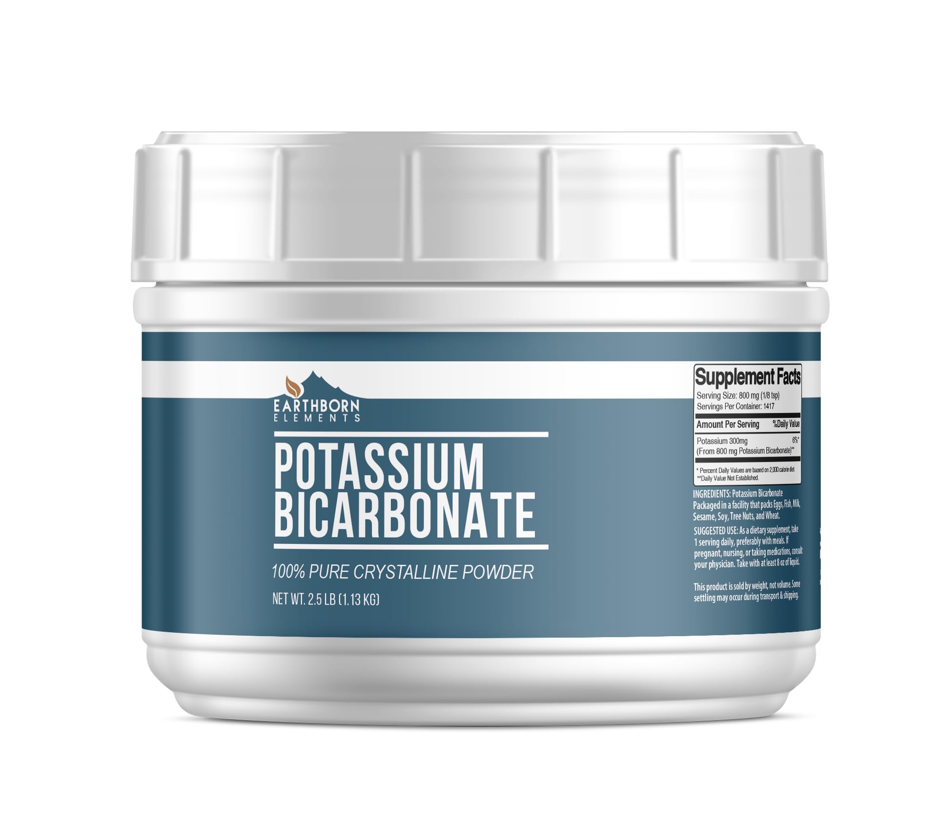 Potassium Bicarbonate (2.5 lb), Mess-Free Tub, Pure & Undiluted