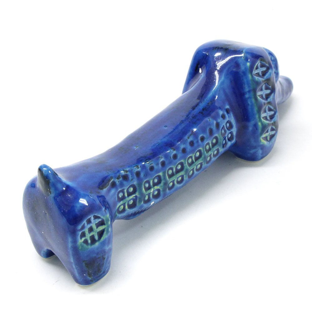 美品　イタリア　老舗陶器　ビトッシ　「BITOSSI」リミニブルーシリーズ　犬 美品 イタリア 老舗陶器 ビトッシ 「BITOSSI」リミニブルー