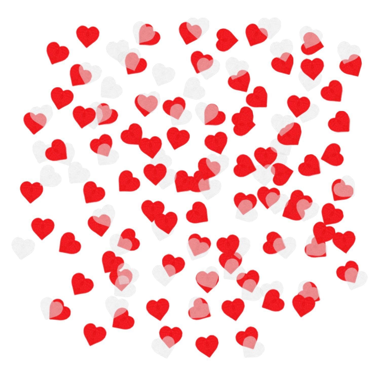EOWVISN 80G Heart-Shaped Confetti, Red And White Love Confetti, Wedding Decoration Confetti, Table Decoration Confetti, Cake Balloon Confetti, Suitable For Weddings, Valentine'S Day