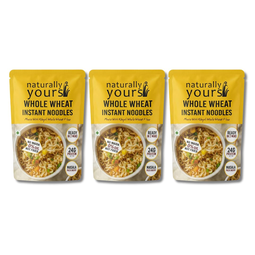 Naturally Yours Khapli Atta Whole Wheat High Protein Instant Noodles 175g | 24g Protein per Pack | 100% Maida-Free | High Protein & Fiber | Healthy Meal | Non-Fried | No Onion No Garlic Jain-Friendly | Pack of 3-image-16